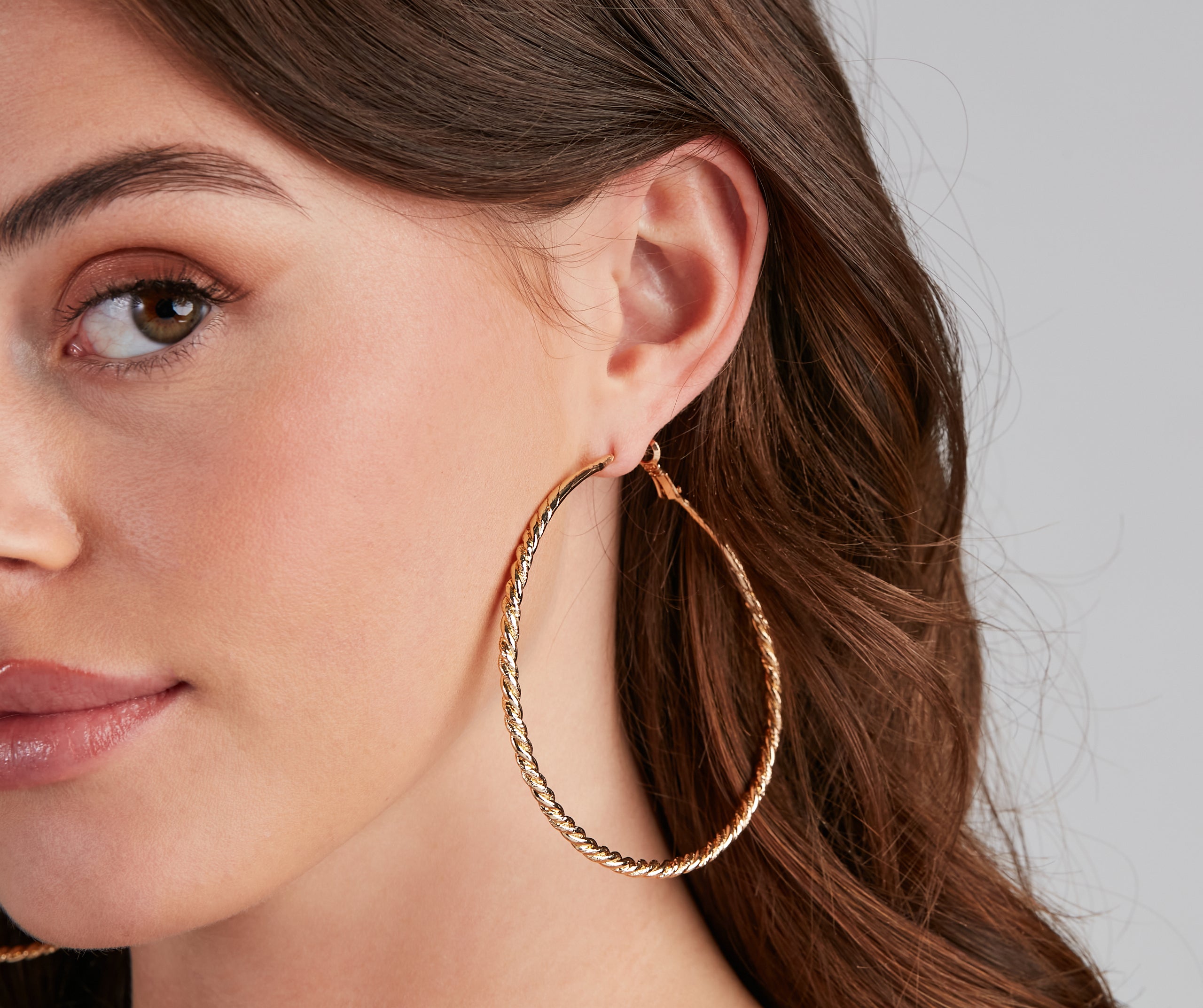 Twist And Turn Hoop Earrings