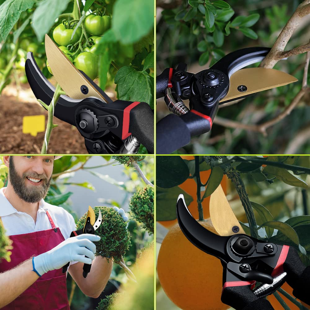 Muerk 8.7"Bypass Pruning Shears for  Garden - Heavy-Duty, Ultra Sharp Pruners Made with Japanese Grade Stainless Steel - Perfectly Cutting Through Anything in Your Yard