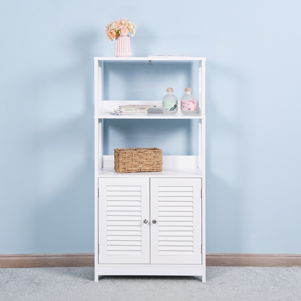 JASIWAY Freestanding Cabinet with Open Shelves and Doors