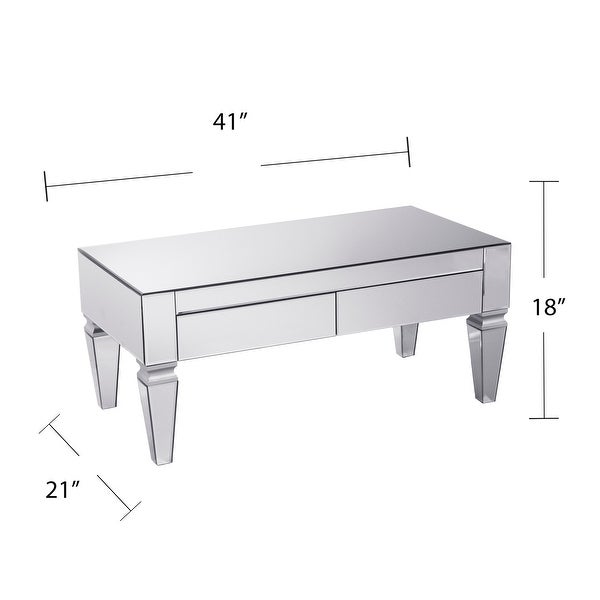 SEI Furniture Olivia Contemporary Mirrored Rectangular Coffee Table