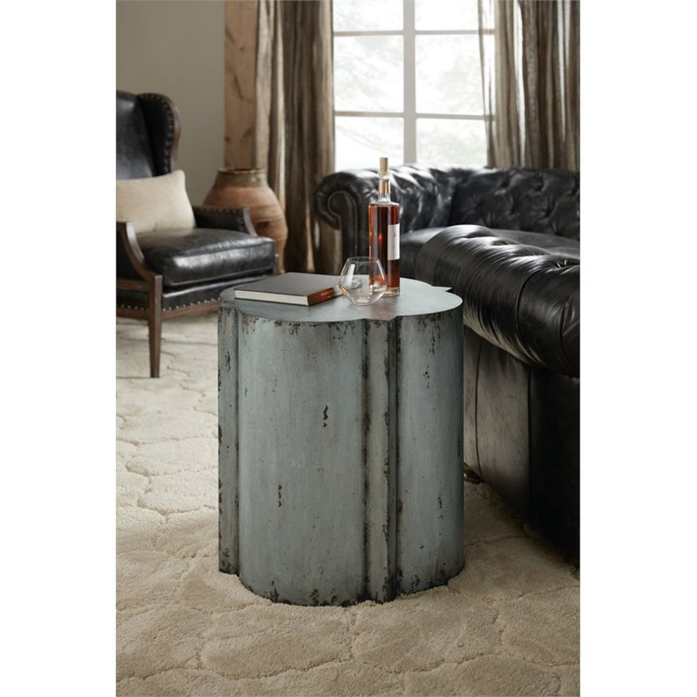 Home Square Quatrefoil End Table in Galvanized Metal Pecos   Set of 2   Farmhouse   Side Tables And End Tables   by Homesquare  Houzz