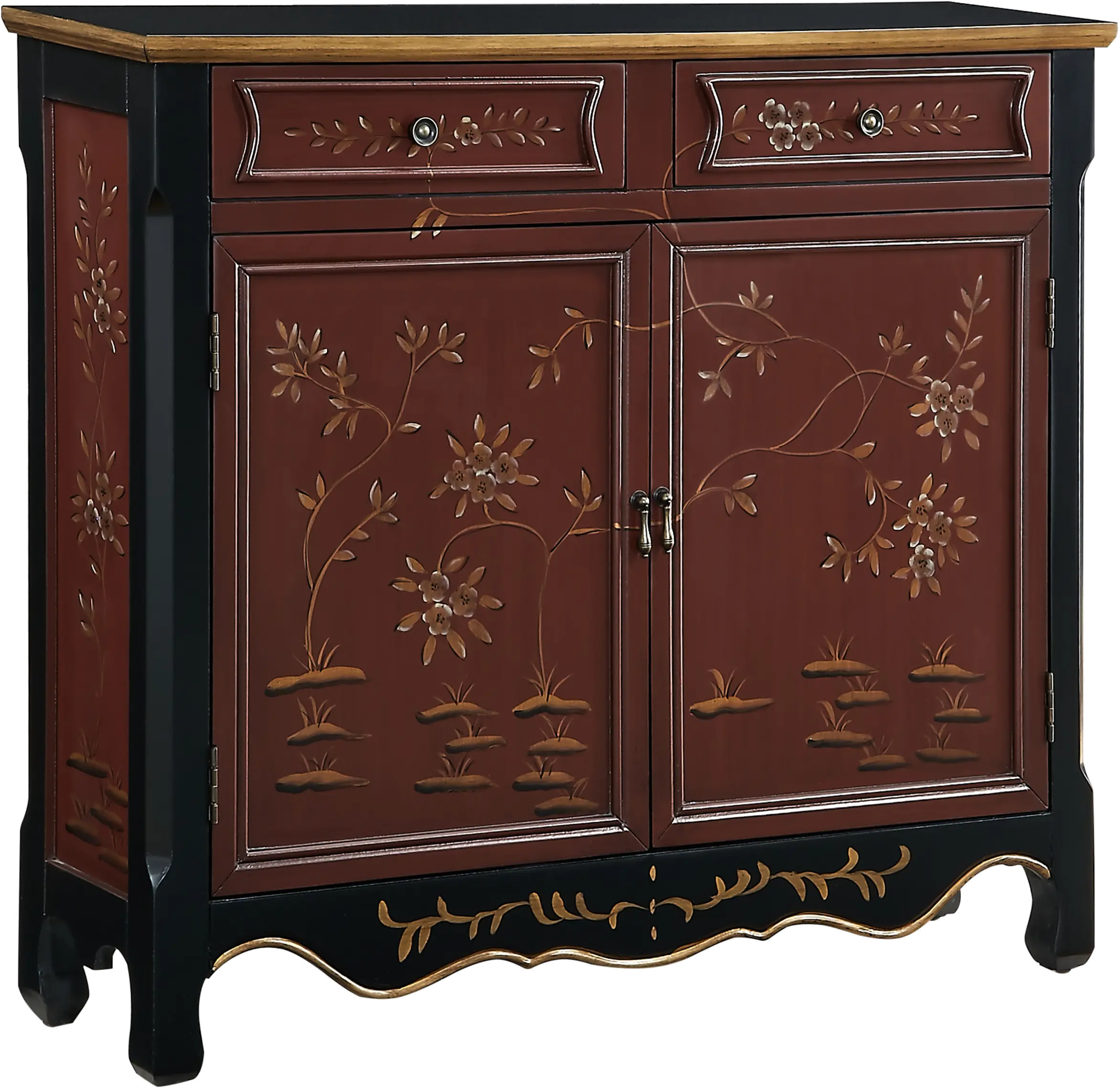 Cillian Red Oriental 2-Door Console