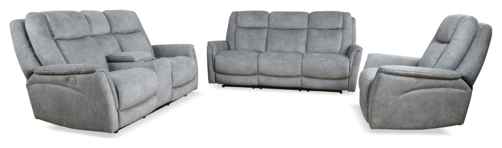 Power Reclining Sofa Loveseat and Recliner   Contemporary   Living Room Furniture Sets   by Parker House  Houzz