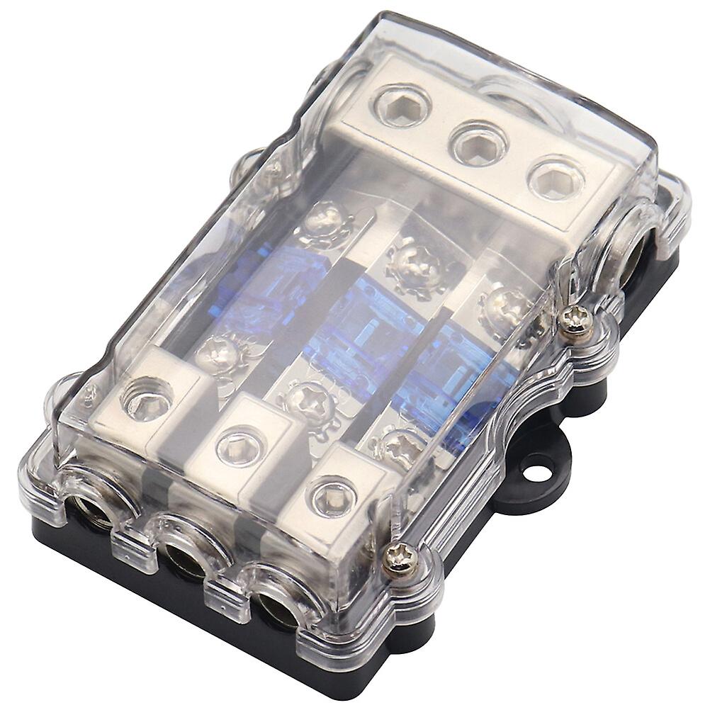 1 Set Fuse Holder Auto Fuse Block 3-way Distribution Block Car Vehicle Boat Fuse Panel