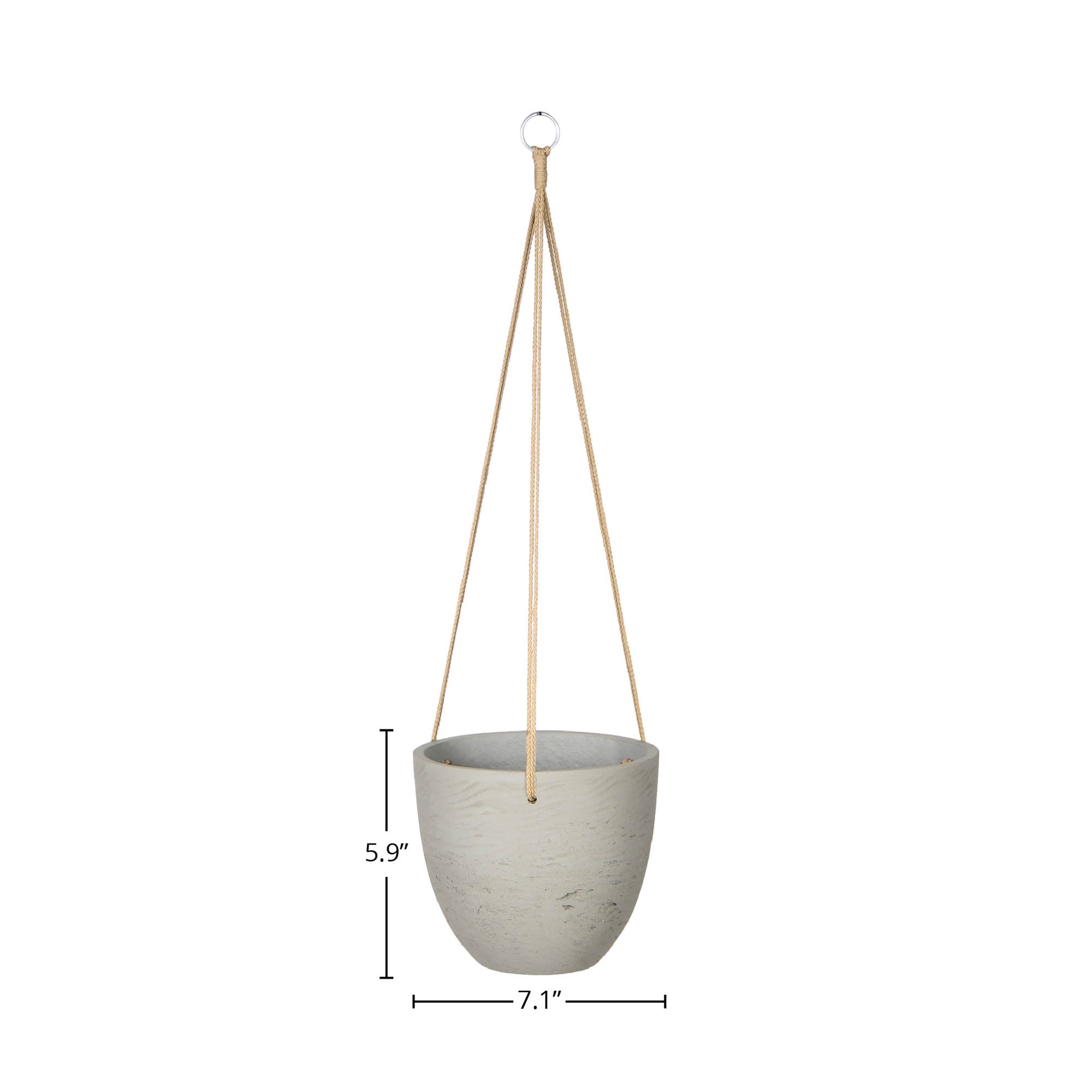 Classic Small Hanging Pot - Cement Grey