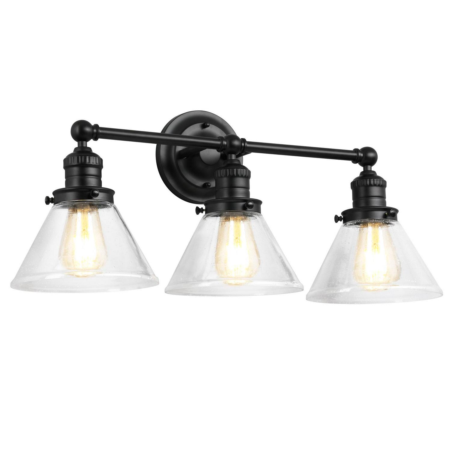 Design House Augustin Vanity Light in Matte Black， 3-Light