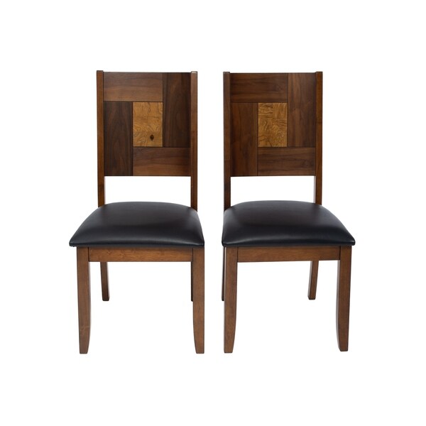 Solid Hardwood Squareback Brown Dining Chair (Set of 2)