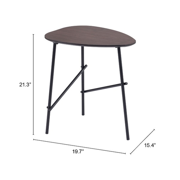 Ireland Side Table Dark Brown and Black