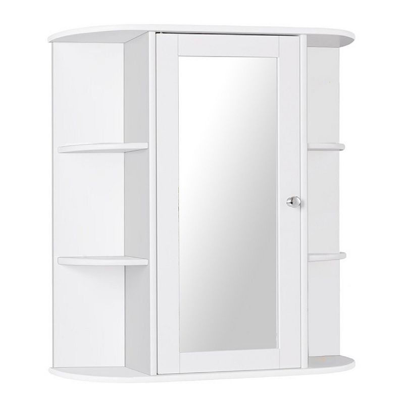 Bathroom Cabinet Single Door Shelves Wall Mount Cabinet with Mirror