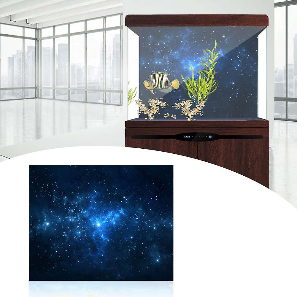 Pvc Adhesive Star Dust Aquarium Fish Tank Background Poster Backdrop Decoration Paper(122*50cm)