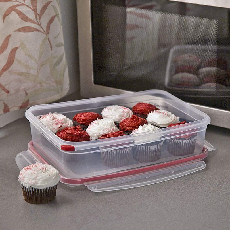 Sterilite Ultra Seal 16 Cup Rectangular Food Storage Containers， Red (4 Pack)