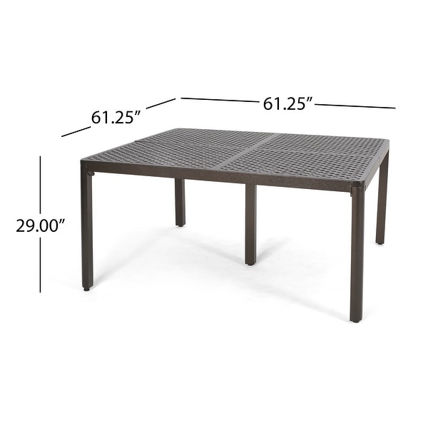 Outdoor Modern Aluminum Dining Table with Woven Accents