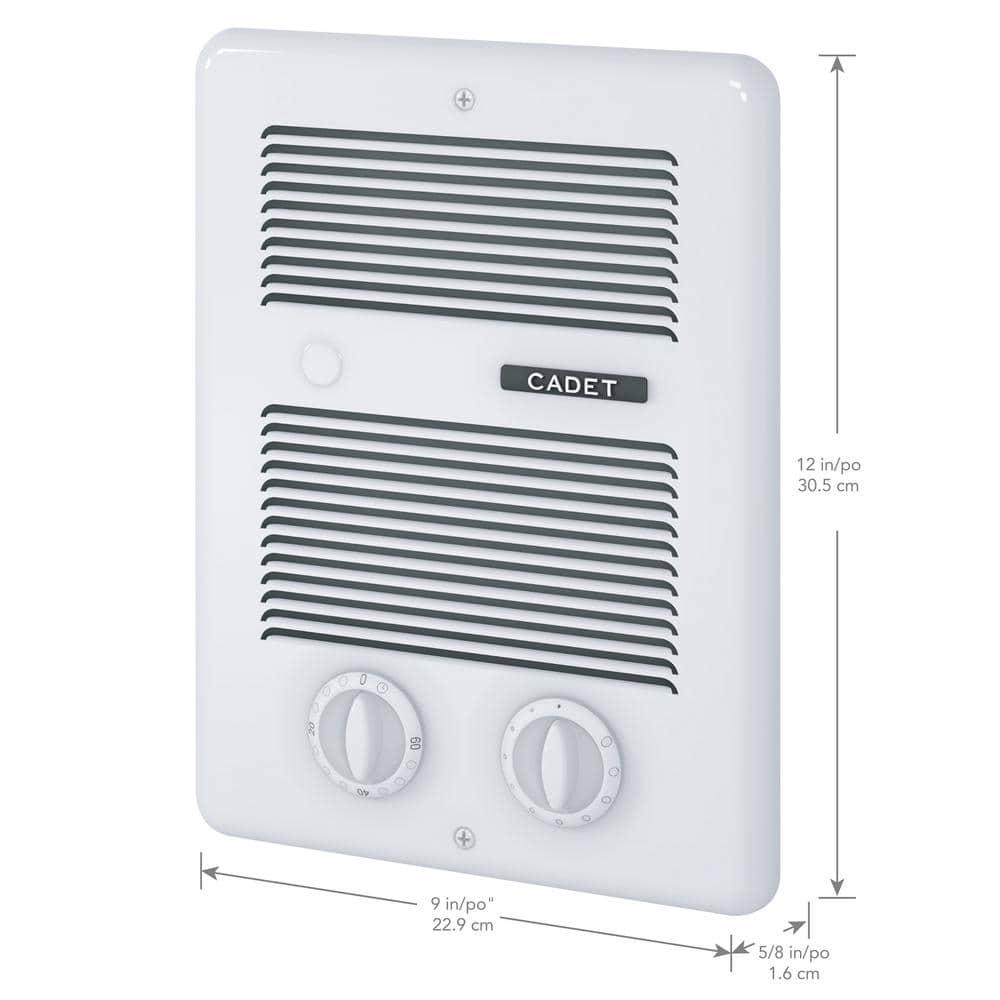 Cadet 240208volt 1300975watt ComPak Bath Inwall Fanforced Electric Heater in White with Timer