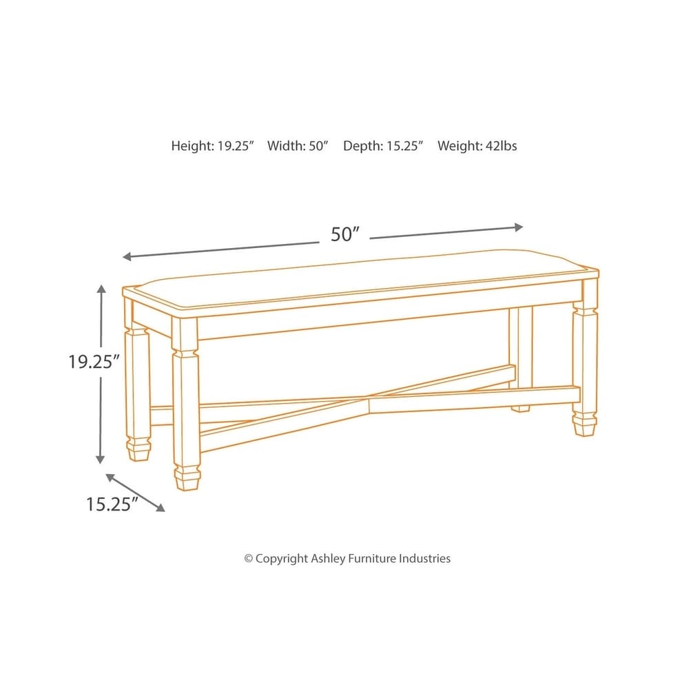 Signature Design By Ashley Tyler Creek Upholstered Dining Bench   Black/Grayish Brown