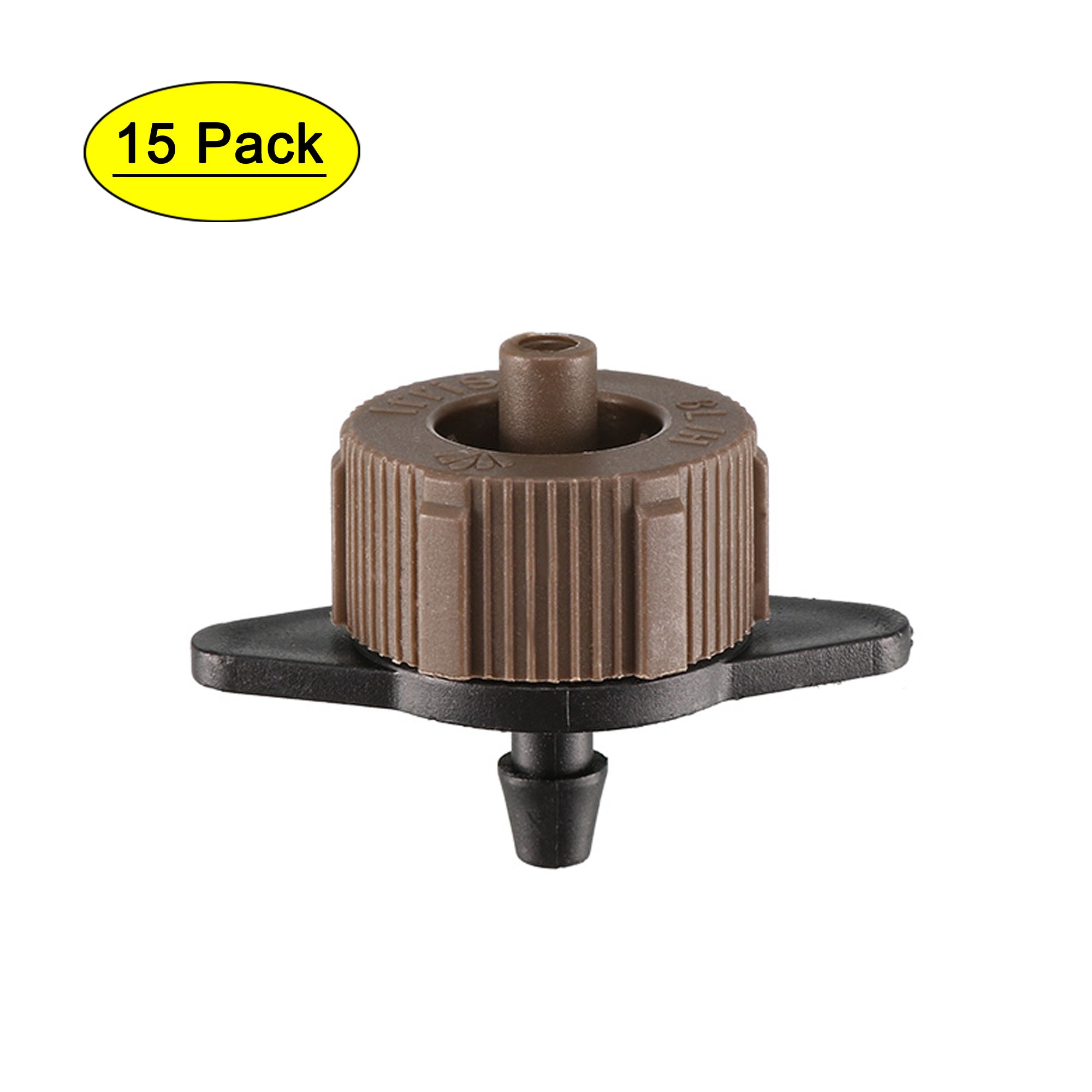 Pressure Compensating Dripper 2 GPH 8L/H Emitter for Garden Lawn Drip Irrigation Barbed Hose Connector Black Brown 15pcs