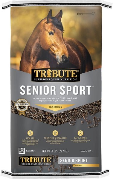 Tribute Equine Nutrition Senior Sport High Fiber， High Fat Horse Feed