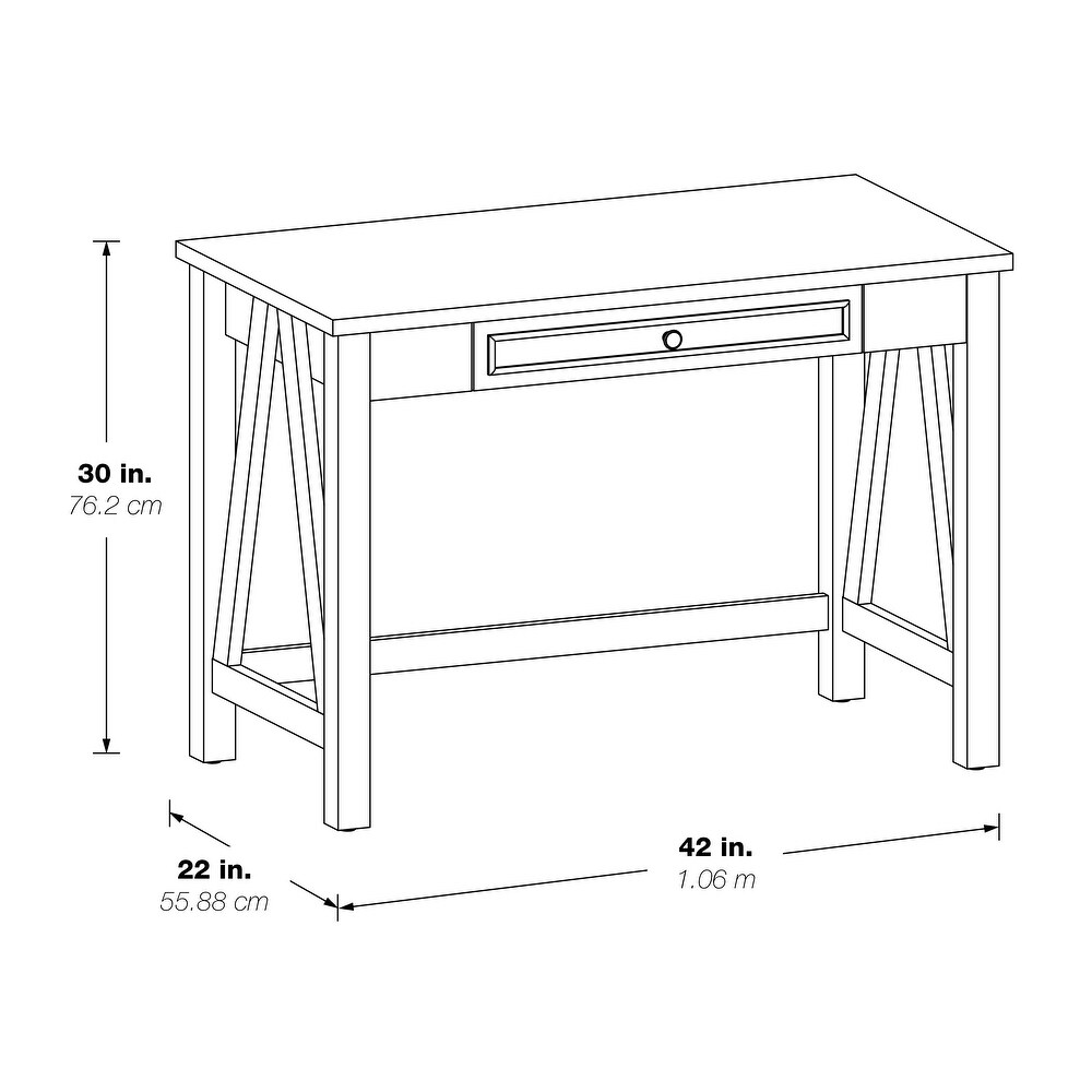 Quinton Writing Desk with Drawer in Salvage Oak