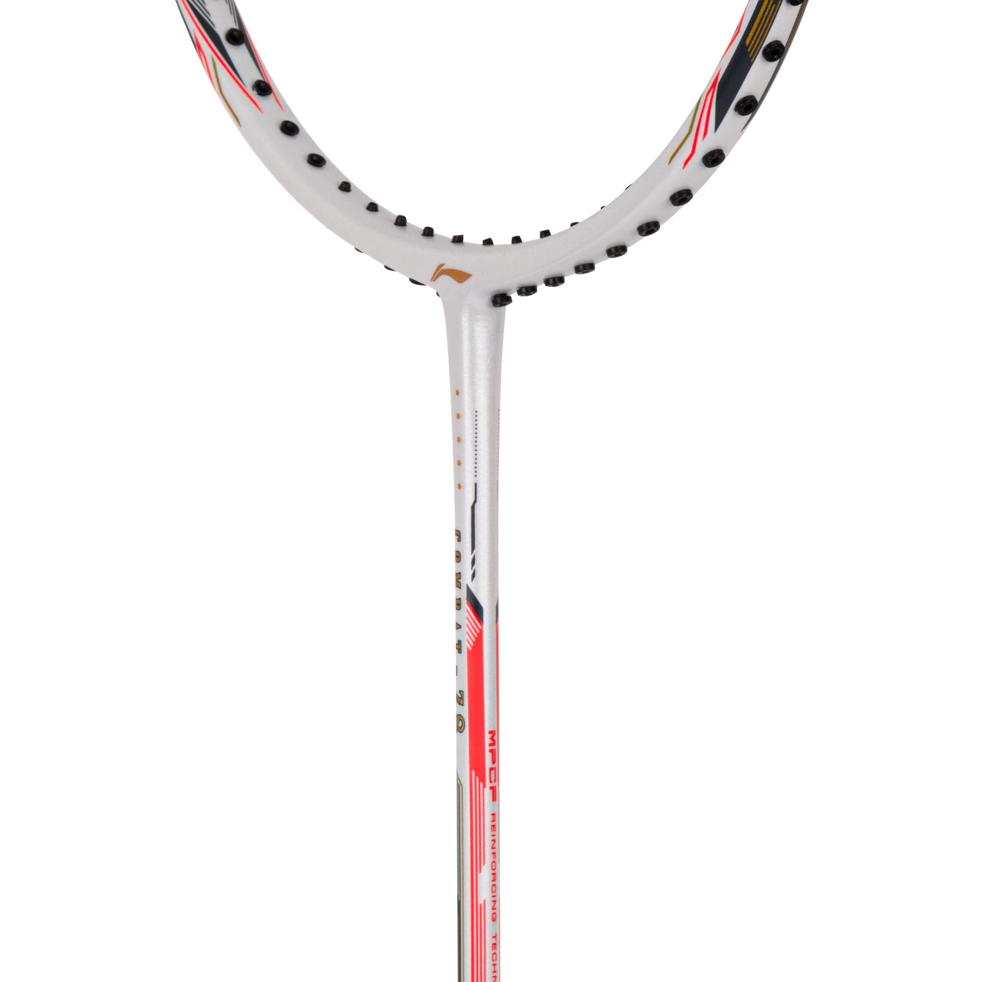 Li-Ning Combat Z8 Badminton Racket (White/Black/Orange Red) - 84 Grams