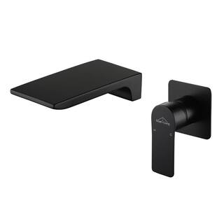 Boyel Living Single Handle Wall Mounted Faucet with Valve in Matte Black SMD-2410B