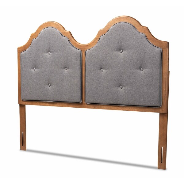 Falk Vintage Classic Fabric and Wood Arched Headboard in Grey - - 34237144