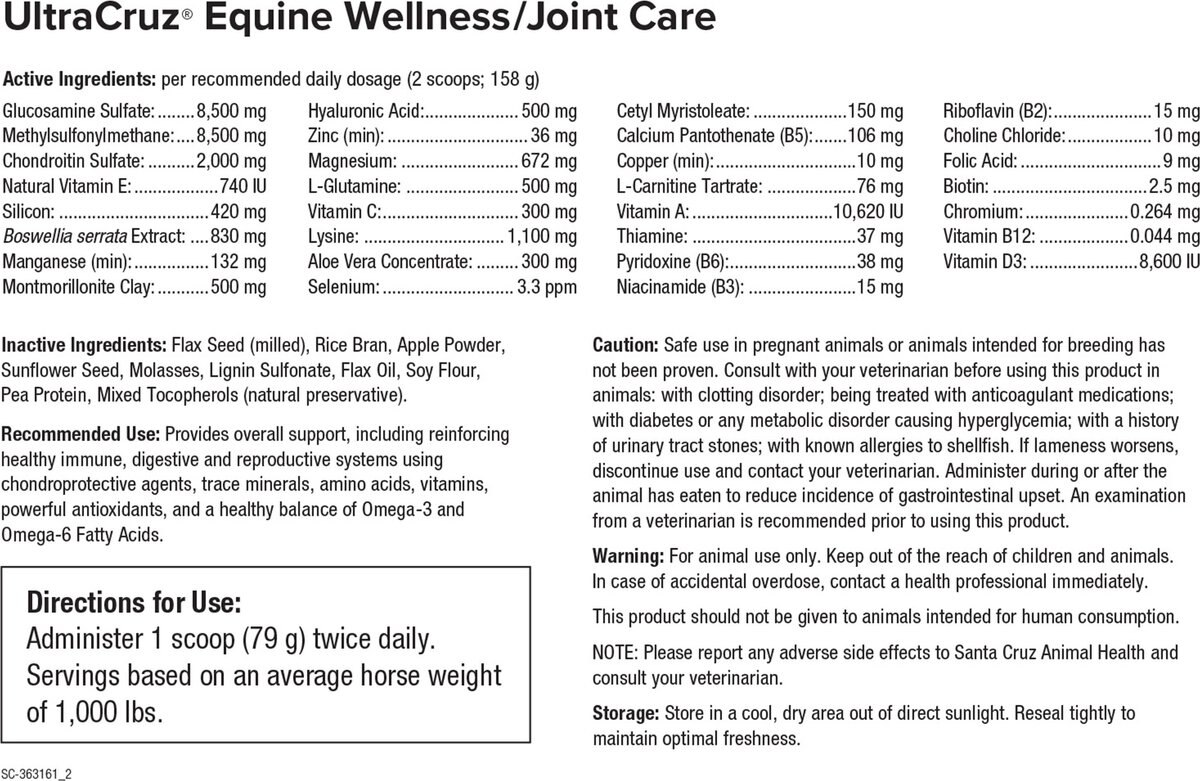 UltraCruz Wellness and Joint Care Pellets Horse Supplement