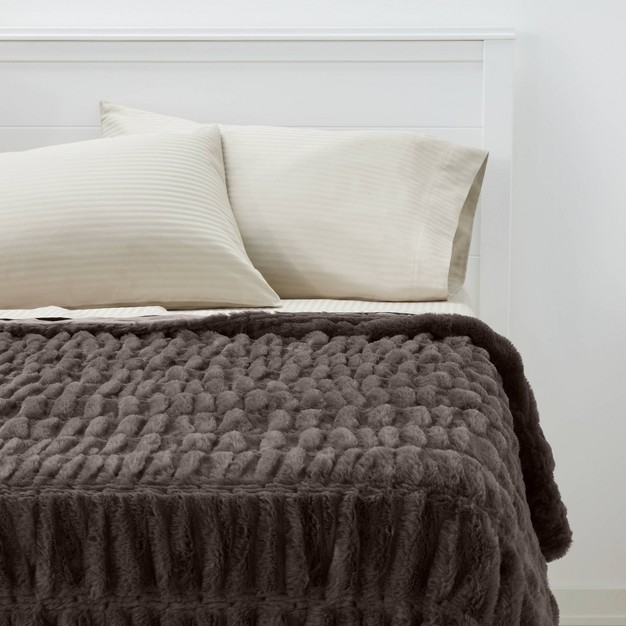 X 86 quot Faux Fur Oversized Bed Throw