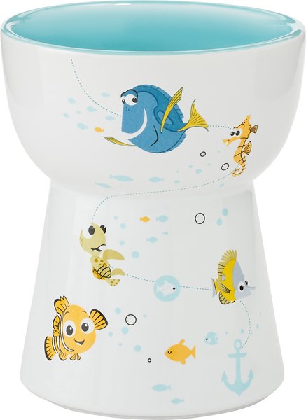 Pixar Finding Nemo Tall Shape Non-Skid Elevated Ceramic Cat Bowl