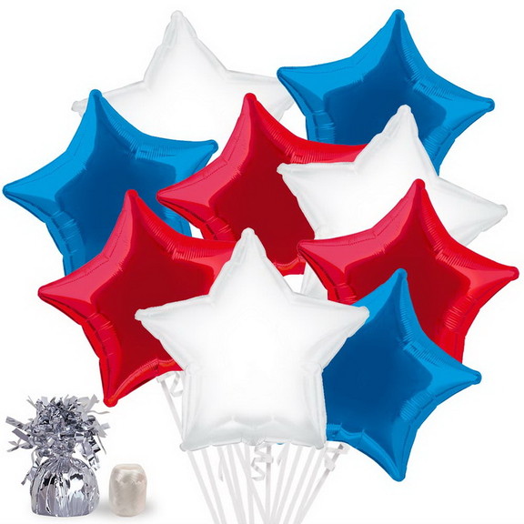 608882 Red  White  and Blue Star Balloon Bouquet K...