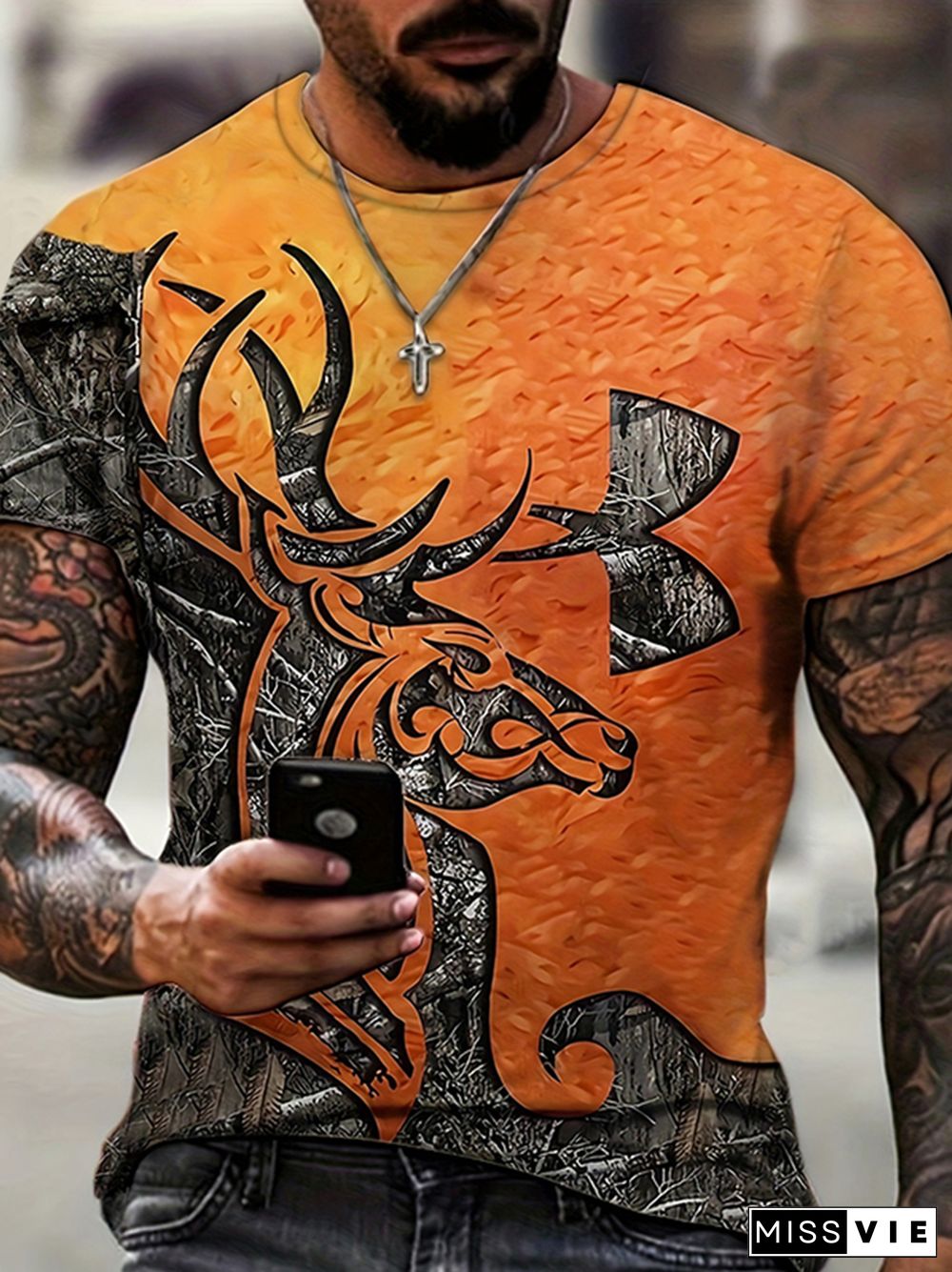 Men's All Over Printed Hunting Pattern T-Shirt