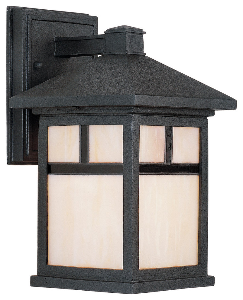 Signature 1 Light Outdoor Wall Light  Black   Craftsman   Outdoor Wall Lights And Sconces   by Buildcom  Houzz