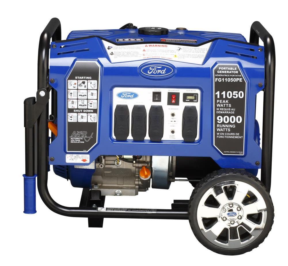 Ford 11，050/9，000-Watt Dual Fuel Gasoline/Propane Powered Electric/Recoil Start Portable Generator with 457 CC Ducar Engine ;