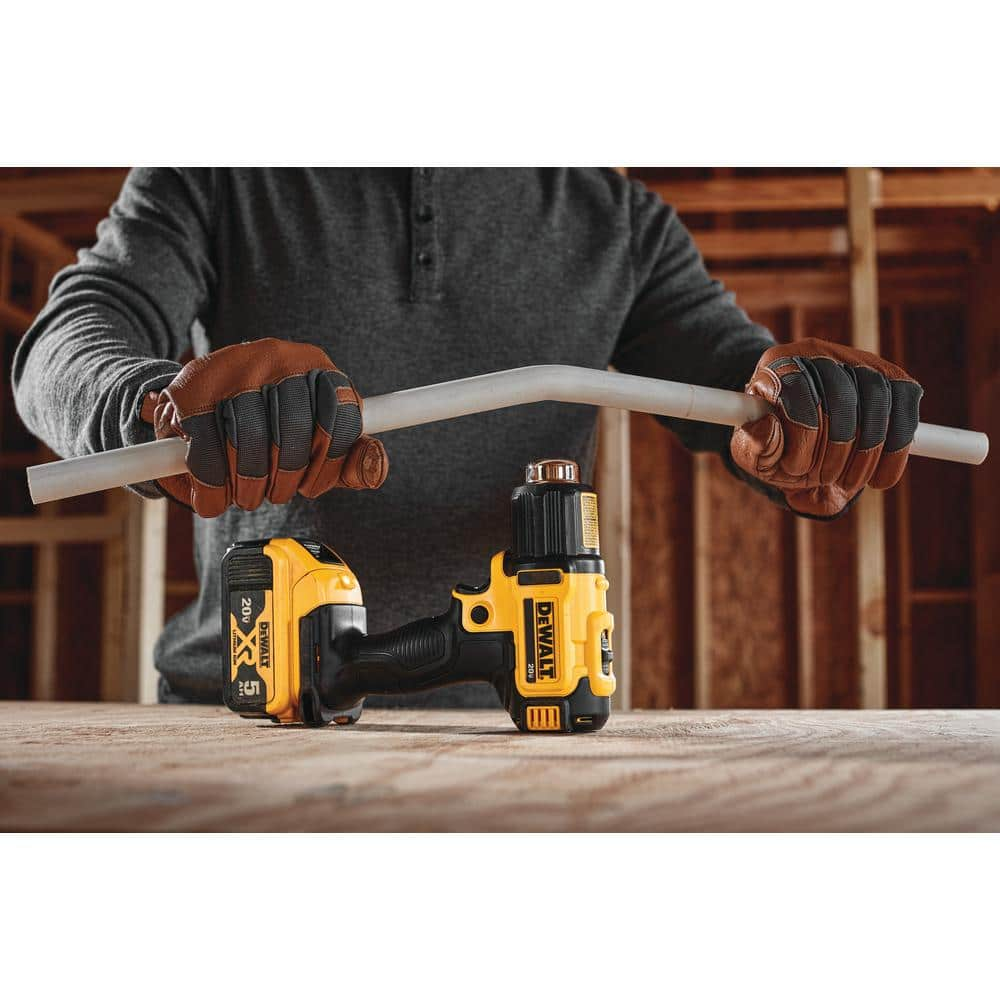 DEWALT 20V MAX Cordless Compact Heat Gun with Flat and Hook Nozzle Attachments DCE530B