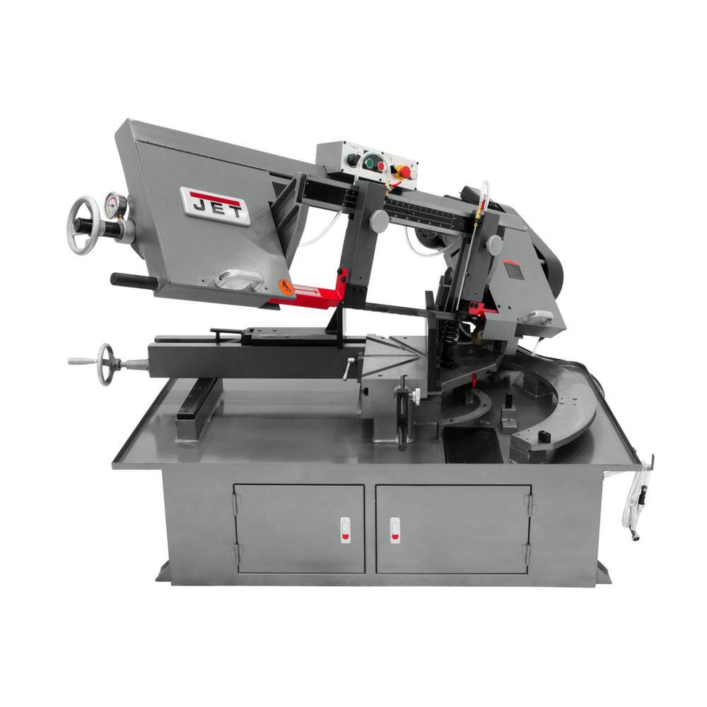 Jet 10 in. x 18 in. Metalworking Horizonal Dual Mitering Bandsaw 1 HP 230-Volt 1Ph 413411