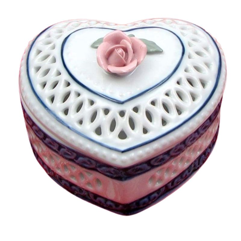 4 Woven Porcelain Heart Box