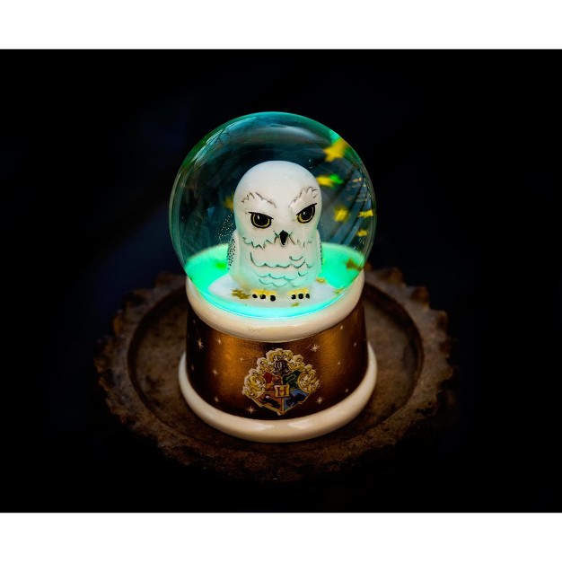 Silver Buffalo Harry Potter Hedwig Owl Light up Mini Snow Globe 3 Inches Tall