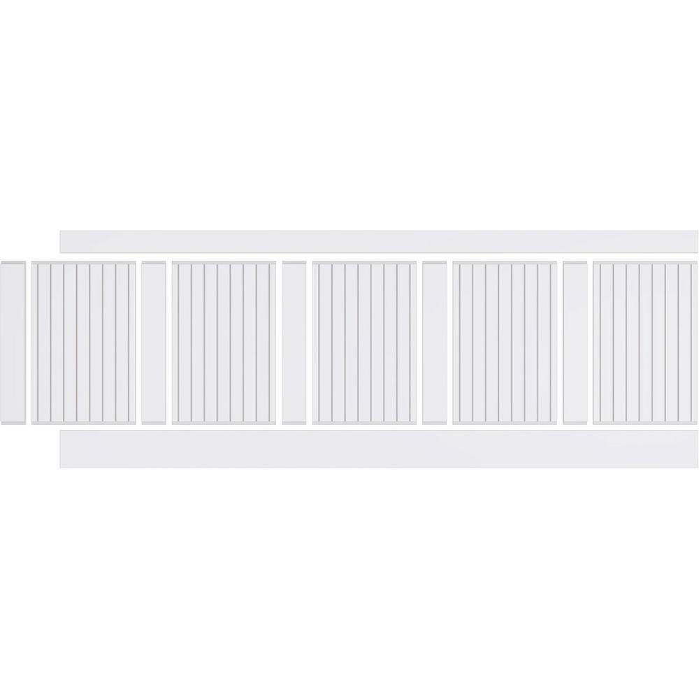 Ekena Millwork 32 in. H x 94-12 in. W 21.04 sq. ft. Framed Beadboard PVC Wainscot Paneling Kit WPK32X94FBD