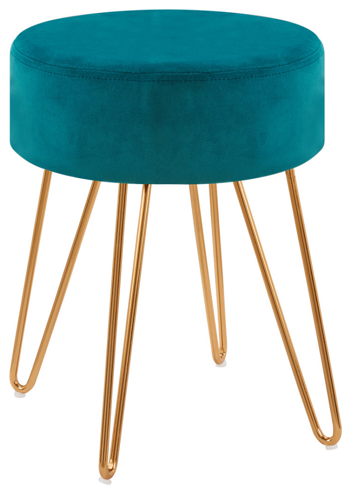 Golden Hairpin Legs Vanity Stool   Midcentury   Vanity Stools And Benches   by Duhome inc  Houzz