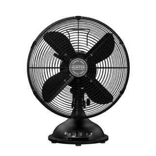 Hunter Classic 12 in. 3-speed Desk Fan in Matte Black with Non-slip Base and Easy-Carry Handle 97314