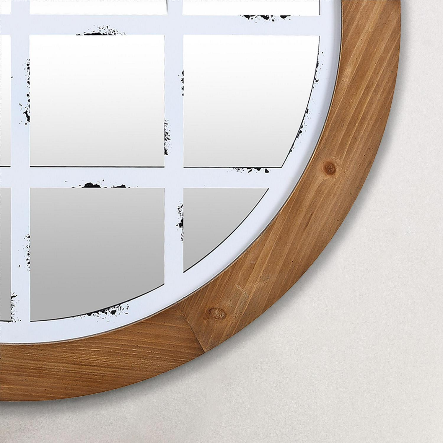 FirsTime and Co Brown And White Covington Arch Wall Mirror Farmhouse Round 30 x 11 x 30 in  Crowdfused