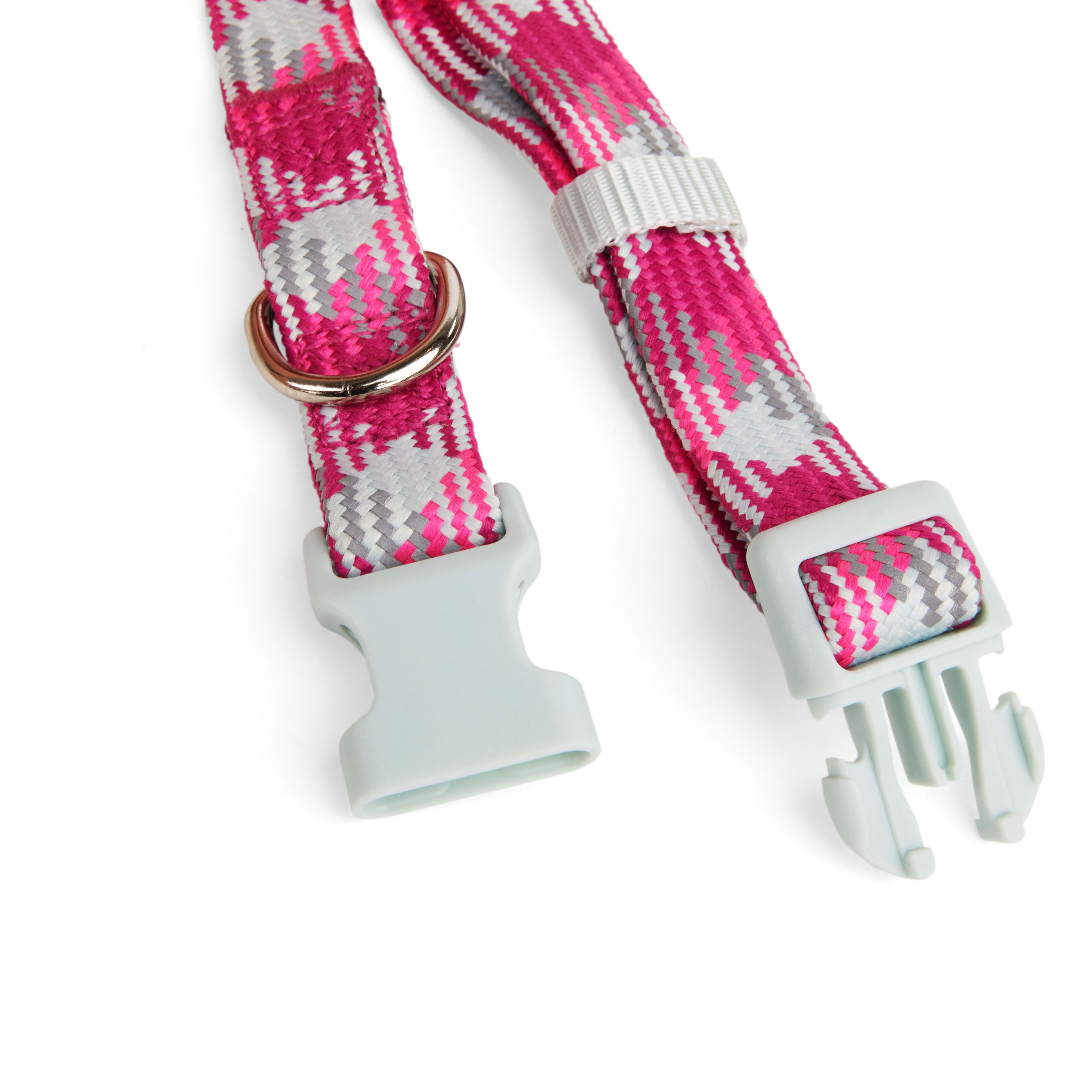 YOULY Pink Multicolored Reflective Dog Collar， Small