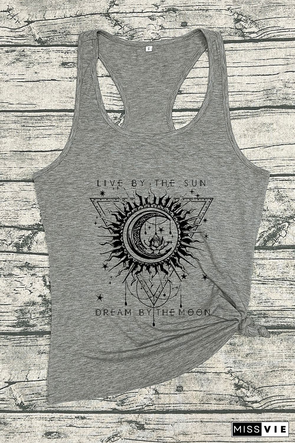 Live By The Sun Dream By The Moon Sleeveless Tank Top Wholesale