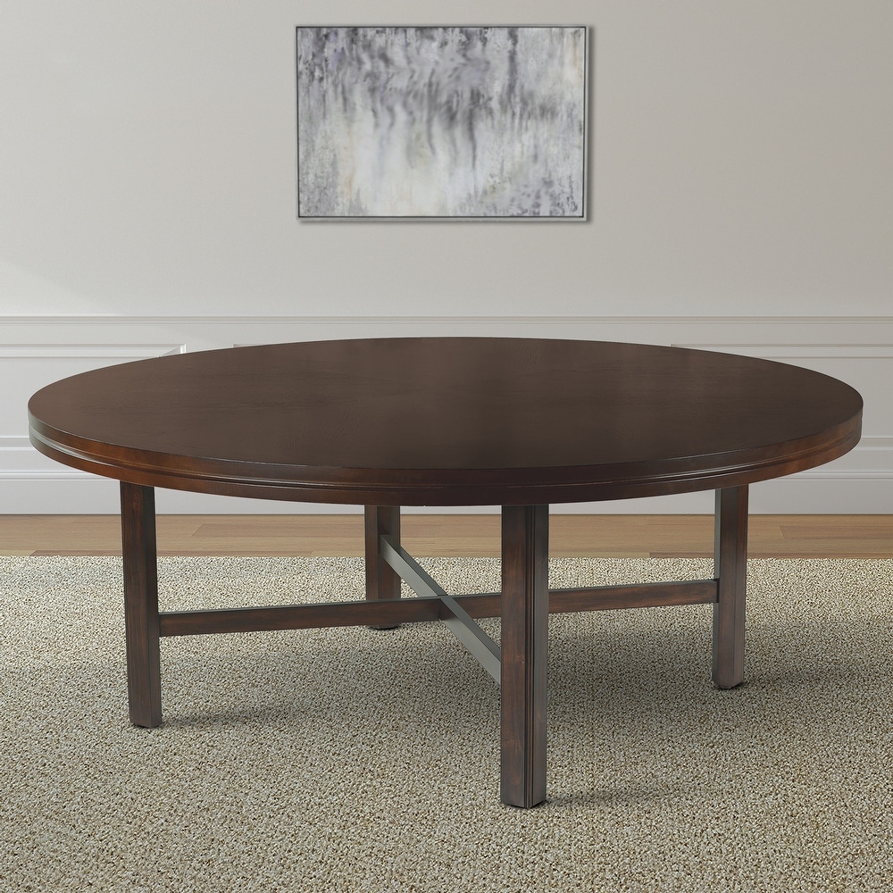 Hampton 72 inch Round Dining Table with Optional Lazy Susan by Greyson Living