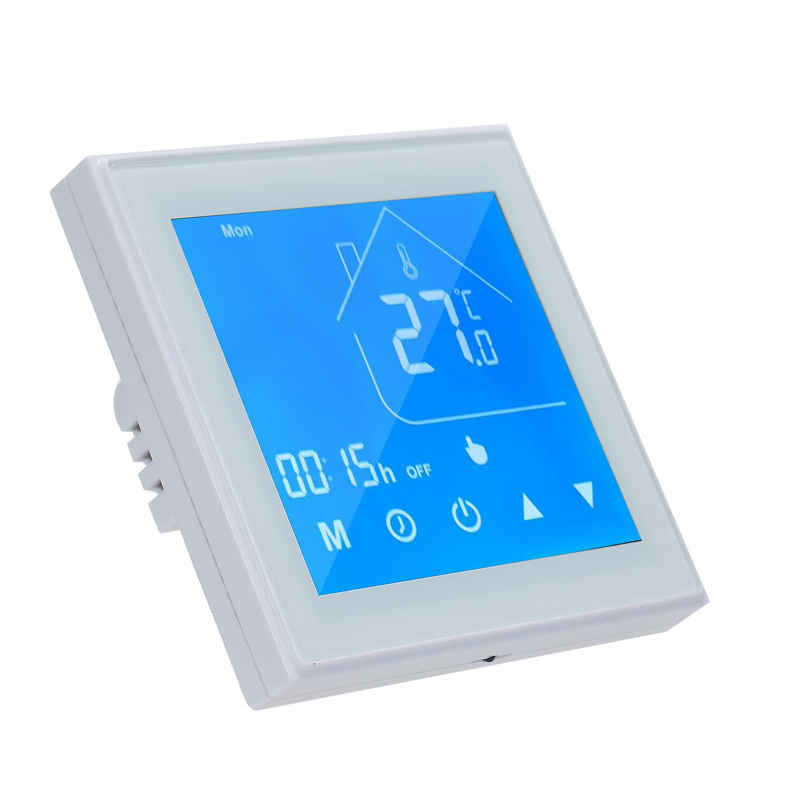 White Thermostat Temperature Controller Lcd Display Week Programmable For Electric Underfloor Heating For Household