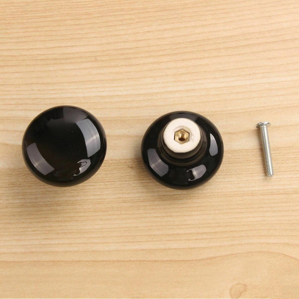 10pcs Ceramic Round Door Handles 8mm Cabinet Knob Cupboard Wardrobe Drawer Pulls Knobs Furniture Home Kitchen Accessories