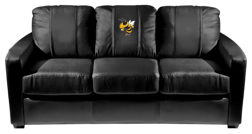 Georgia Tech Yellow Jackets Buzz Stationary Sofa Commercial Grade Fabric   Contemporary   Sofas   by DreamSeats LLC  Houzz