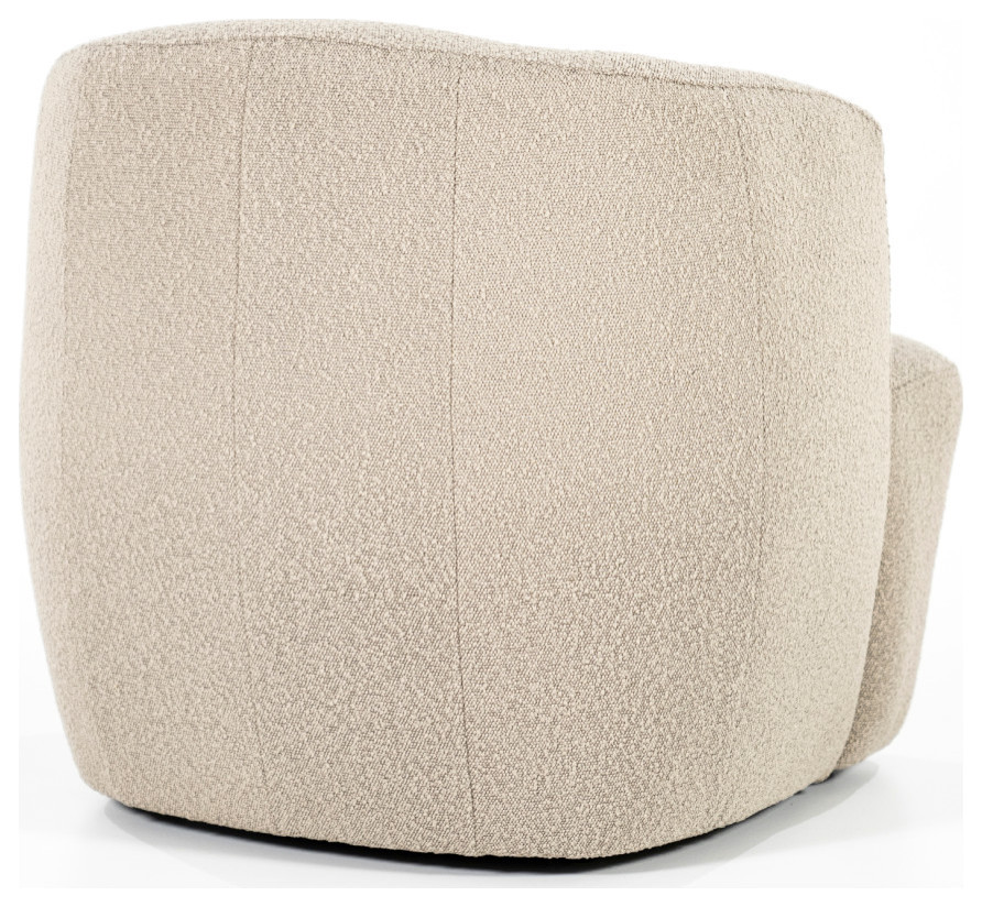 Taupe Upholstered Barrel Chair  Eleonora Charlotte   Contemporary   Armchairs And Accent Chairs   by Luxury Furnitures  Houzz