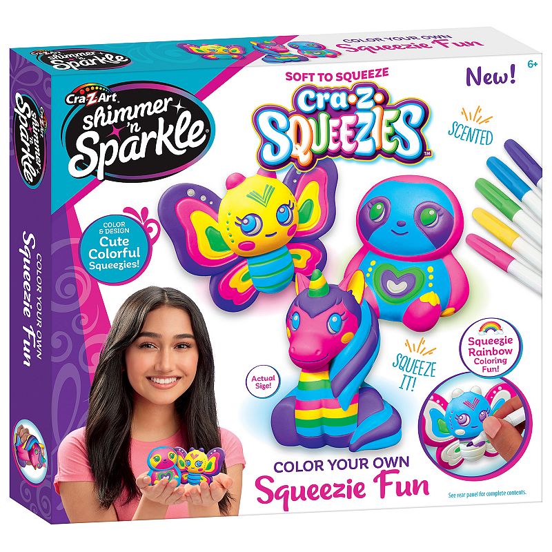 Cra-Z-Art Shimmer 'N Sparkle Cra-Z-Squeezies Color Your Own Squeezie Fun