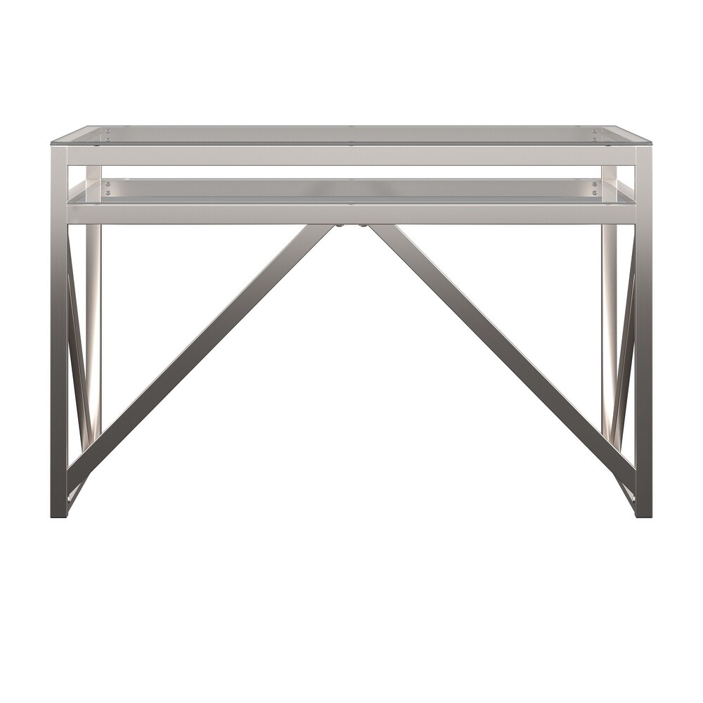 Brynn Brushed Nickel Sofa Table by iNSPIRE Q Modern   Sofa Table