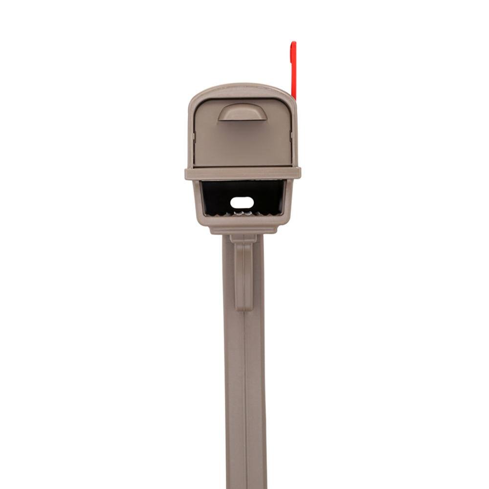 Architectural Mailboxes Gentry Mocha Medium Plastic All-in-One Mailbox and Post Combo GGC1M00AM