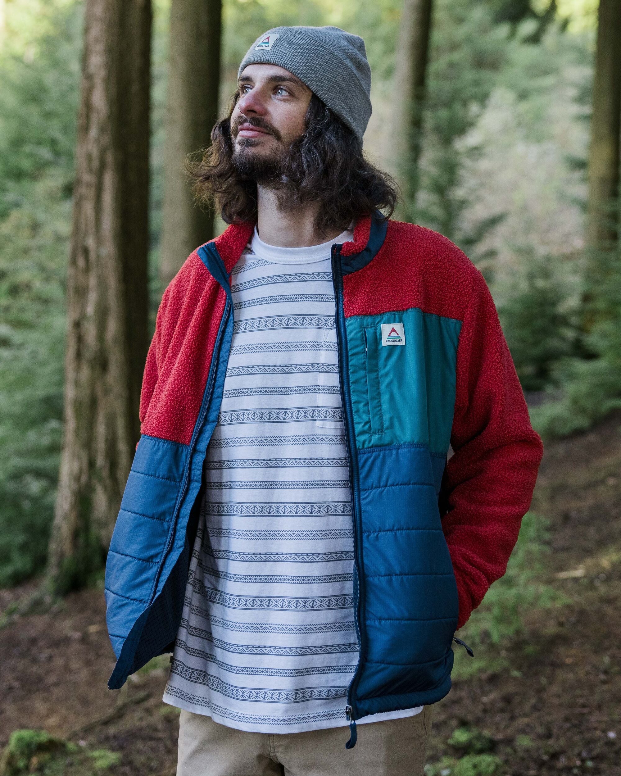 Born Explorer Recycled Polar-Lined Sherpa Fleece - Cardinal